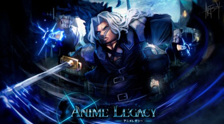 Feature image for our Anime Legacy codes guide. It shows a Roblox version of Sephiroth.