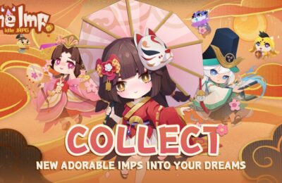 The featured image for our The Imp: Idle JRPG codes guide, featuring a few Imps from the game facing the camera. It says "collect" undernearth the first Imp, and the background is orange.